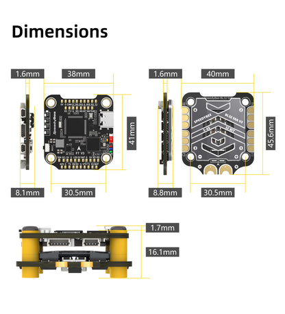 SpeedyBee F7 V3 50A Stack — F722 Flight Controller + BL32 50A 4-in-1 ESC with Blackbox for FPV Drone
