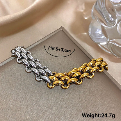 Greatera Handmade Braided Titanium Steel Bracelet – Waterproof Contrast Color Chain Bangle for Men & Women Classic Jewelry