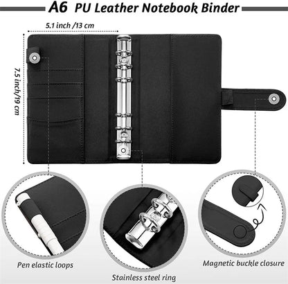 2024 A6 PU Leather Budget Binder Set – Cash Envelopes System with Binder Pockets for Money, Budget Saving & Bill Organizer