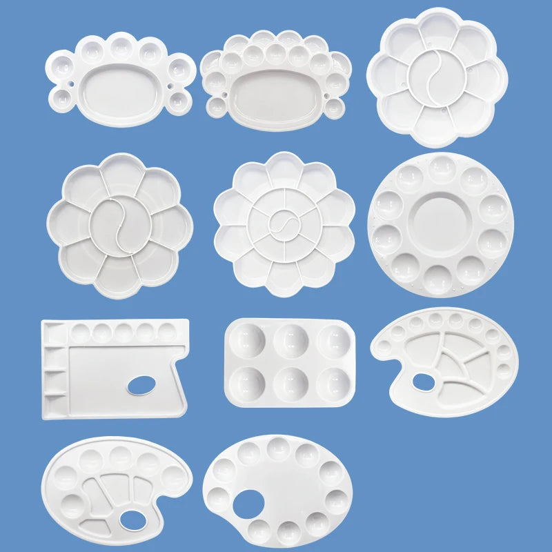 Reusable Plastic Painting Palette – Easy-Clean Paint Tray Art Supply for Acrylic & Watercolor, Ideal for School & Office Artists