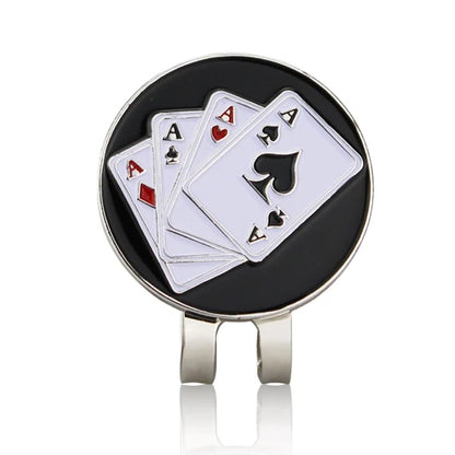 Golf Ball Marker with Hat Clip – Magnetic Alloy Marker, Tiger Putter Flog Glass & Lucky Clover Gift for Golfers