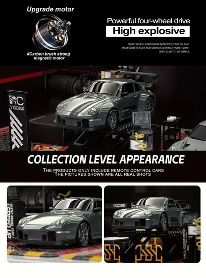 1:24 RC Drift Car — 4WD High-Speed Remote Control Sport Car with LED Lights & Extra Drifting Tire, Kids & Adult Gift