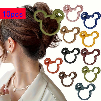 5/10PCS Mickey Ear Hair Clips - Hollow Geometric Cartoon Hair Accessories for Parties, Holidays & Gifts