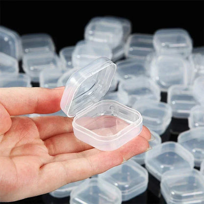 Transparent Mini Square Storage Boxes – Dustproof Plastic Case for Pills, Jewelry, Earrings (Wholesale)