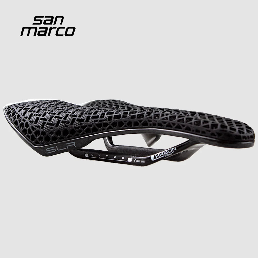 3D Printed San Marco SLR Bike Saddle - Ultralight Breathable Carbon Road & MTB Seat 245×145mm