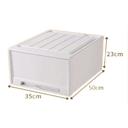 Wardrobe Storage Box – High-Capacity Transparent Stackable Drawer Container for Household Organization