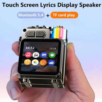 RGB Bluetooth Desktop Speaker with LED Display - Wireless Subwoofer, Metal Mechanical Design, Calendar & Alarm Clock