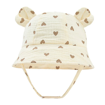 Muslin Cotton Baby Sun Hat – Soft Summer Panama Bucket Cap for Infants (3–12M) | Breathable Kids Sun Protection Hat for Boys & Girls