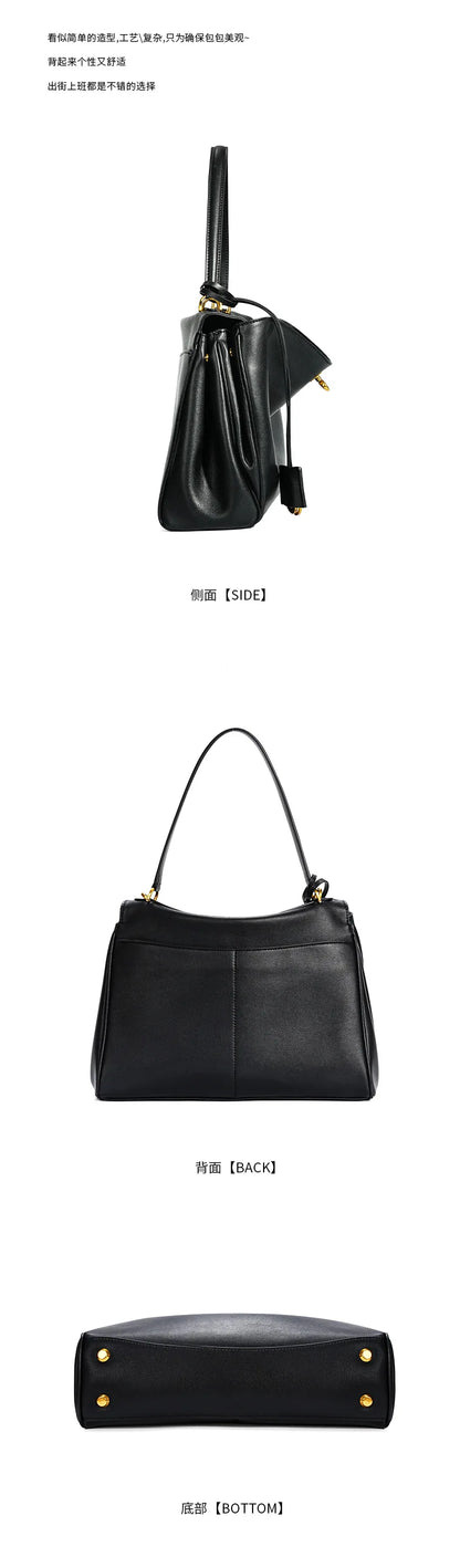 New Rodeobag Leather Kelly Bag — Women’s Large Capacity Fashion Handbag with Advanced Lock, High-End Underarm Bag