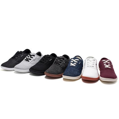 HOBIBEAR Men’s Barefoot Canvas Shoes – Minimalist Zero Drop Sneakers with Wide Fit