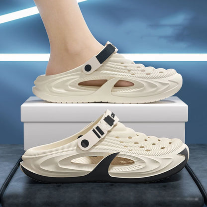 Men's EVA Outdoor Slippers - Non-Slip Closed-Toe Thick Soft Platform Summer Sandals for Men