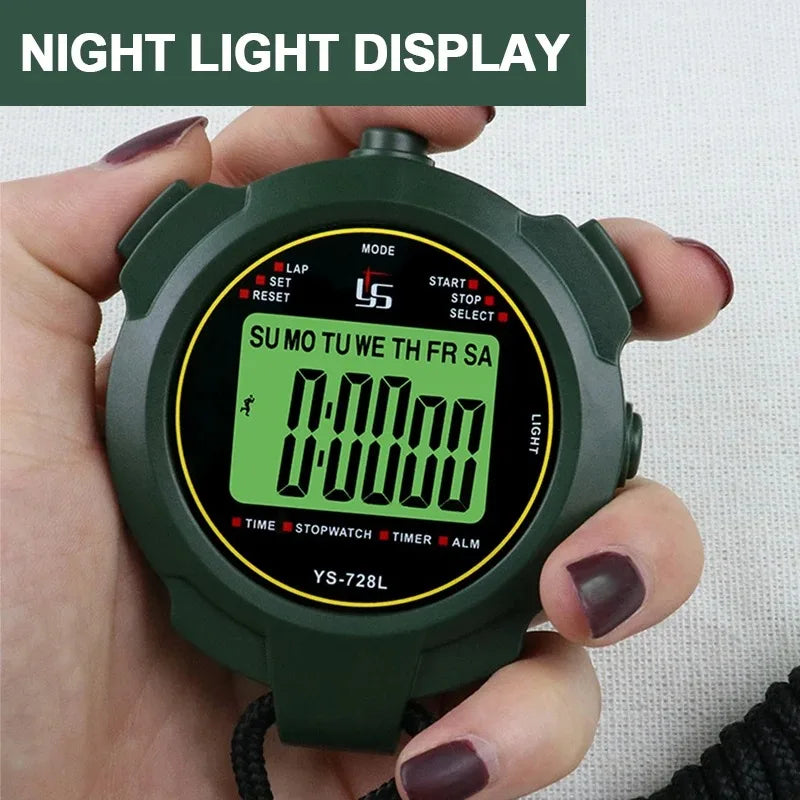30h Chronometer Handheld Pocket Stopwatch – 0.01s Accuracy Digital Sport Timer with LCD for Professional Use