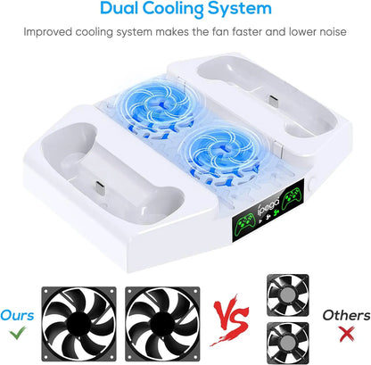 IPEGA Cooling Stand for Xbox Series S – Dual Charging Station Dock with Adjustable 3-Level Wind Cooling Fan for Controllers