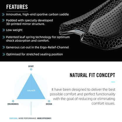 RYET Carbon 3D Printed Bike Saddle – Ultralight 175g Seat for Men & Women Road, MTB, Gravel, Triathlon Cycling