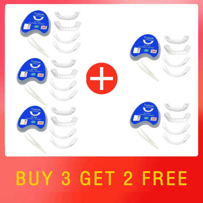Silicone Denture Set – Temporary Orthodontic Teeth, Fake Teeth for Oral Hygiene, Whitening, and Dental Braces Simulation