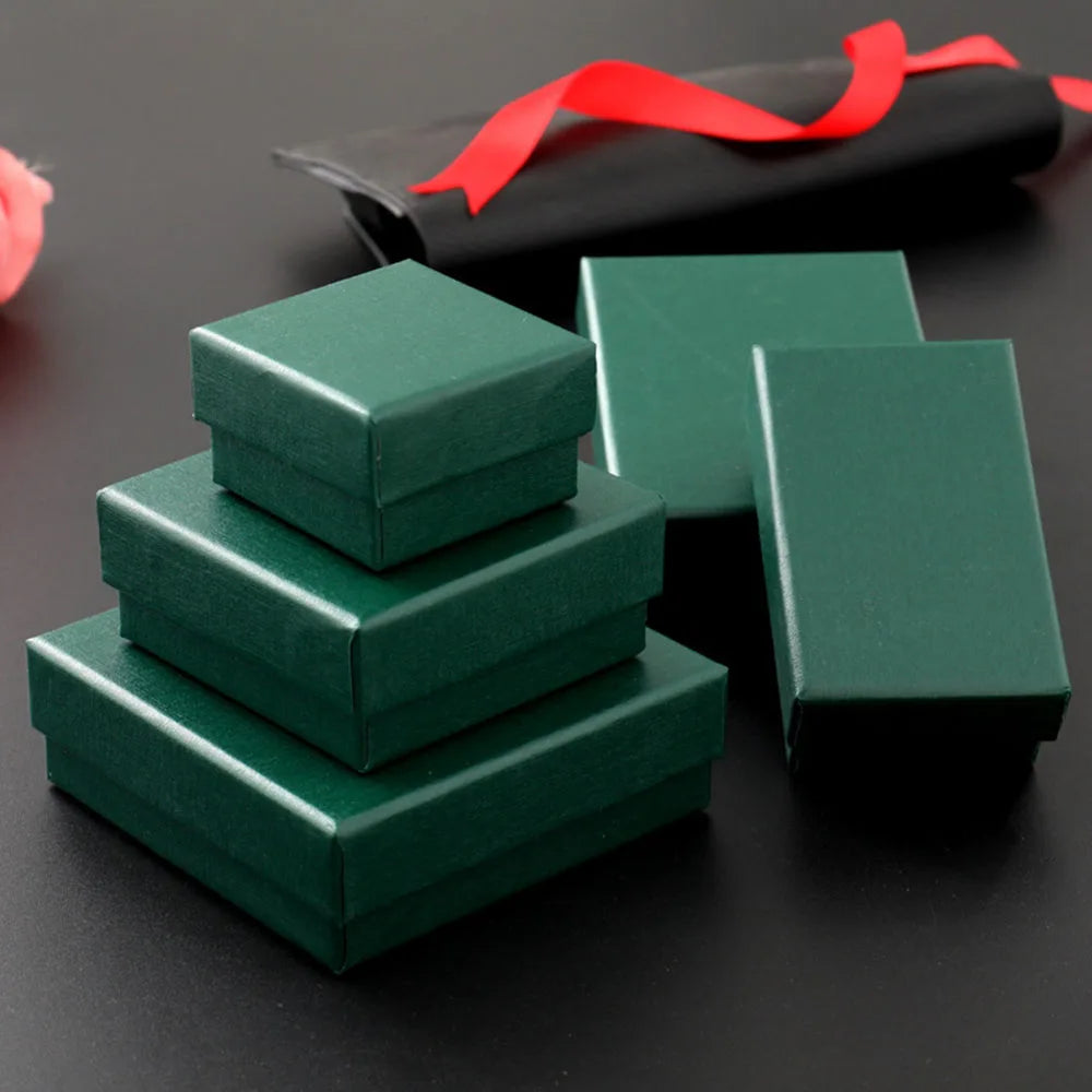 24pcs Jewelry Gift Boxes - 9x9x3cm Velvet Sponge Travel Organizer Cases for Rings Earrings Necklace Storage