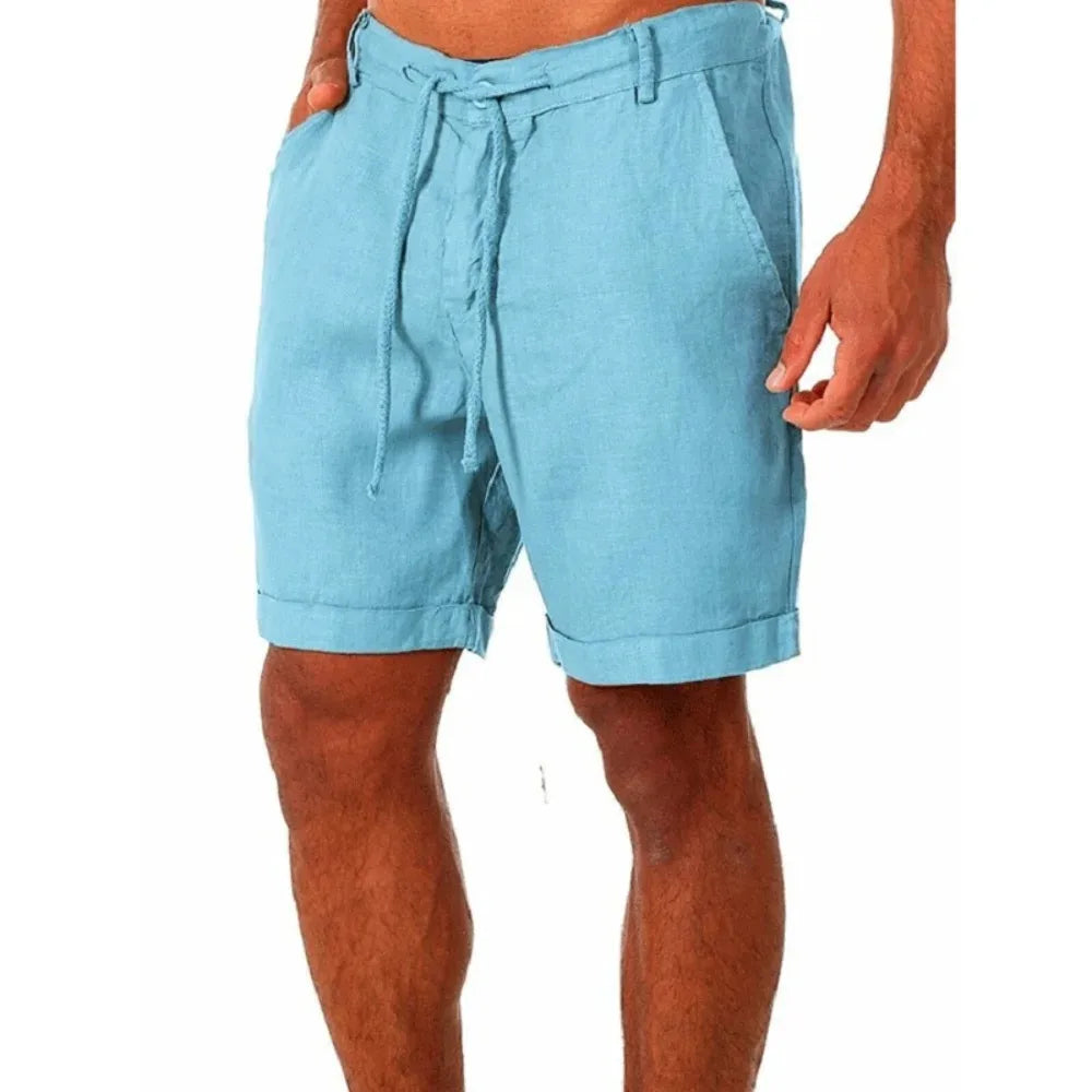 Men’s Summer Cotton Linen Shorts – Lightweight Breathable Casual Sport & Fitness Streetwear Pants