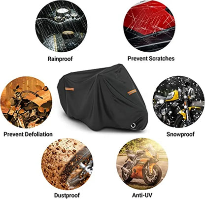 Thick Oxford Motorcycle Waterproof Cover – Universal Outdoor Dustproof, Rainproof, Sunshade & UV Protective Motorbike Cover