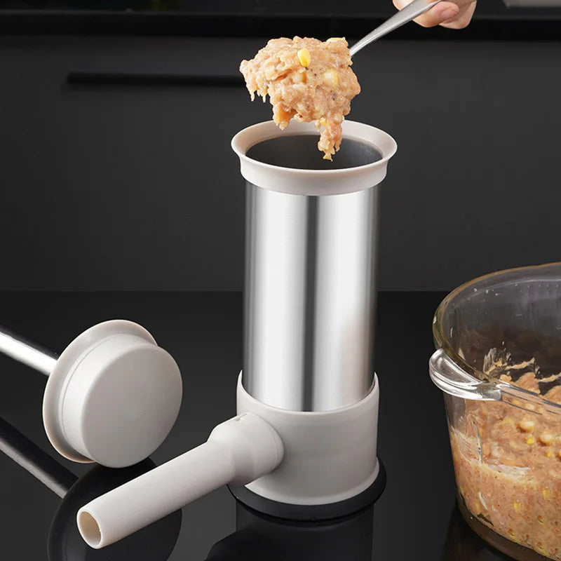 Stainless Steel Horizontal Sausage Maker - Homemade Kitchen Meat Sausage Stuffer and Filler Tool