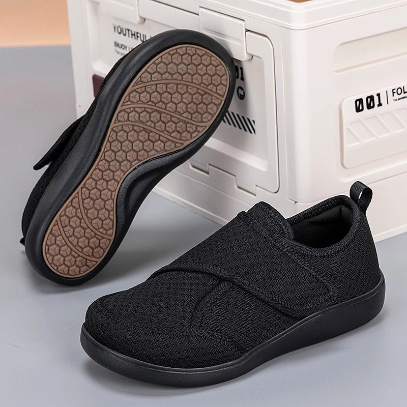 Adjustable Open Orthopedic Shoes for Elderly, Diabetic Wide Fit Comfort Shoes for Swollen Feet, Bunions & Hallux Valgus Support (Men & Women)