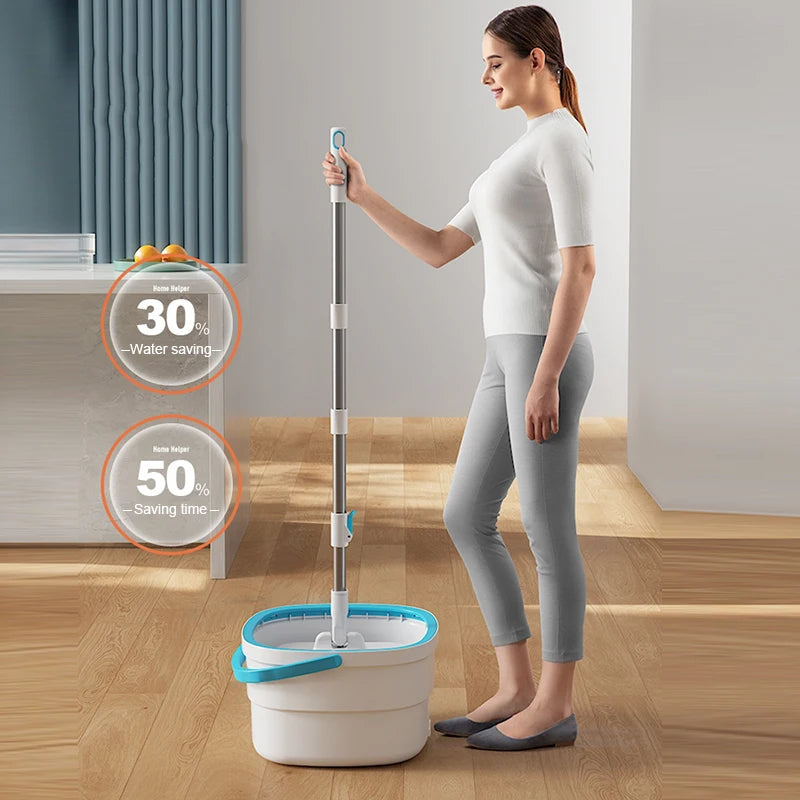 360° Spin Squeeze Mop for Floor Cleaning | Easy-Drain Household Mop with Handle | Home Cleaning Broom & Mop Tool Set
