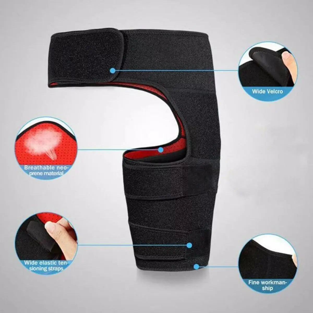 Hip Brace Thigh Compression Sleeve – Support Wrap for Hip Pain Relief, Sciatica, Hamstring & Quad Muscle Strains