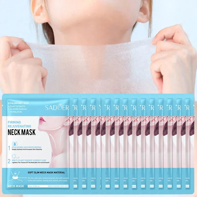 10pcs SADOER Hyaluronic Acid Neck Masks – Collagen Firming & Moisturizing Skincare for Neck
