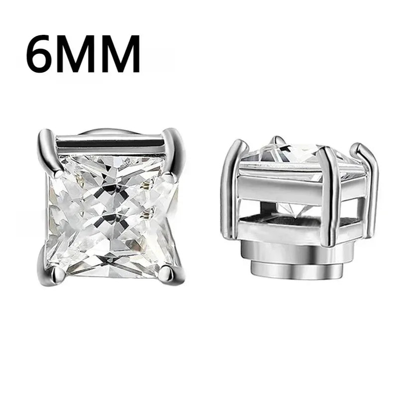 Crystal Magnetic Ear Studs – Punk Round Zircon Non-Piercing Earrings for Men & Women