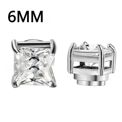 Crystal Magnetic Ear Studs – Punk Round Zircon Non-Piercing Earrings for Men & Women