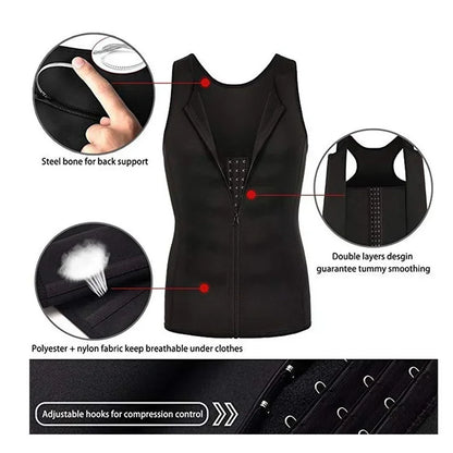 Reductive Girdle Men Body Shaper – Sauna Vest, Slimming Belt, Abdomen Corset & Fat Burner Chest Binder