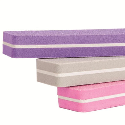 10PCS Double-Sided Nail File Blocks – Colorful Sponge Buffing, Sanding & Polishing Strips for Pedicure & Manicure Tools