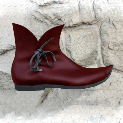Vintage Medieval Pointed PU Leather Boots - Renaissance Knight Hunter Prince Pirate Cosplay Shoes