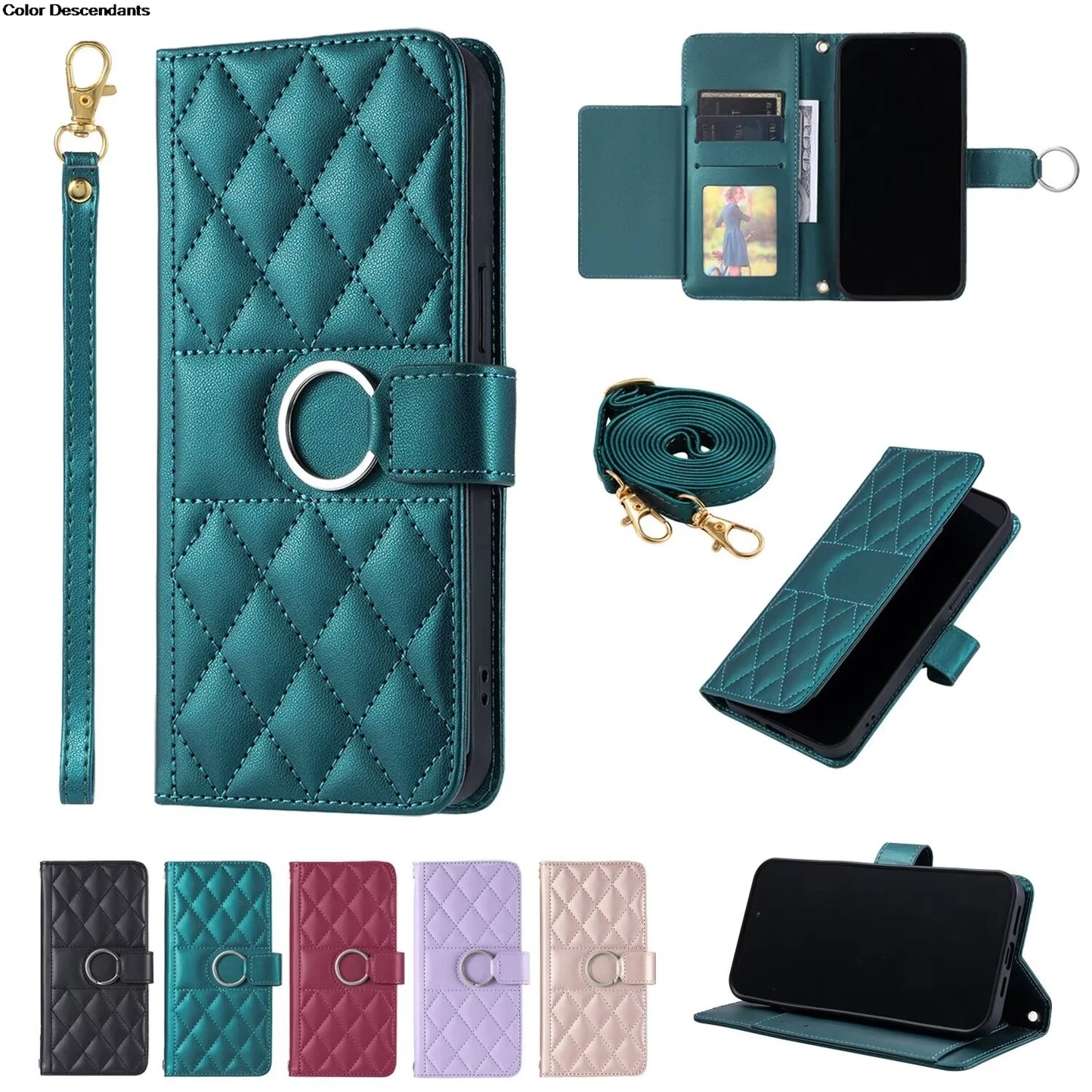 Lanyard Flip Leather Case for Xiaomi – Zipper Wallet & Card Cover for Redmi Note 13/12/12S/11/11S/10/10S/9S/9 Pro/13C/12 Poco X5/M6 Pro