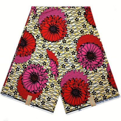100% Cotton African Ankara Wax Fabric - Soft Real Wax Print for Dresses