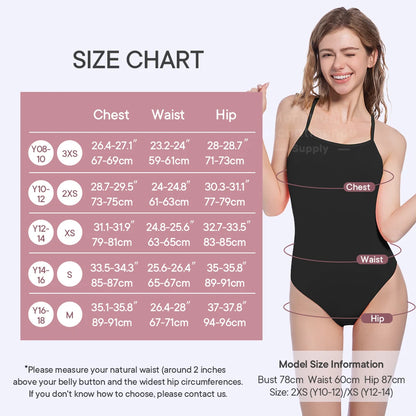 Teen Menstrual Swimsuit - Reusable One Piece Period Swimwear with 4-Layer Leakproof Absorption Protection