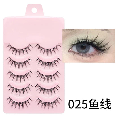 Manga Style Soft Natural False Eyelashes Wispy Thick Daily Wear Makeup Lashes