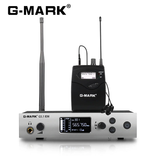 G-MARK G5.1IEM Wireless In-Ear Monitor System – UHF Mono Single Channel for Singer, DJ & Stage Performance
