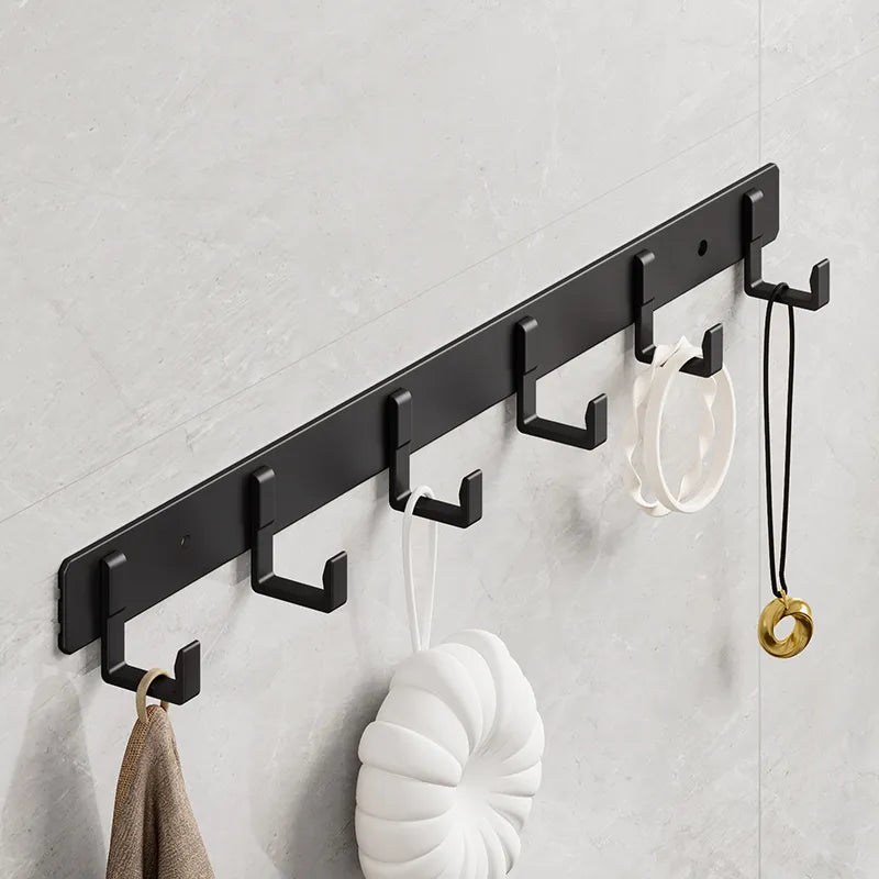 Maximize Your Space: Space Aluminum Black Hook - Multipurpose Towel, Clothes, or Storage Hook - Ideal for Bathroom, Living Room, or Door Back - Simplistic Design to Save Space