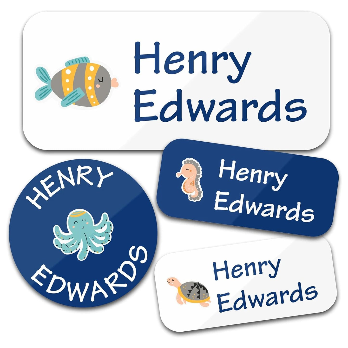 140PCS Custom Waterproof Name Stickers - Cartoon Personalized Labels for Clothes & Personal Items
