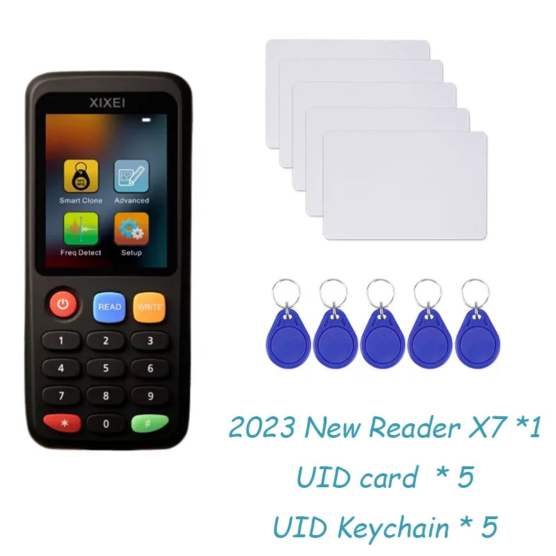 X7 RFID Smart Card Reader and Copier - 125kHz ID and 13.56MHz NFC Chip Writer for NTAG213/215 Cards and Tags