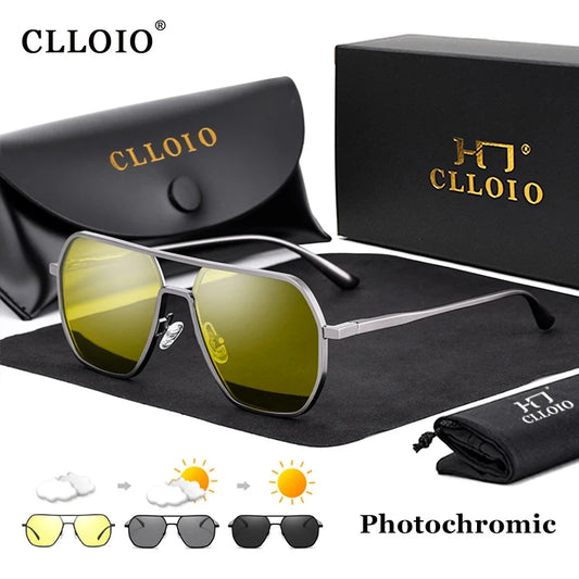 CLLOIO Anti-Glare Day & Night Vision Glasses – Polarized Photochromic UV400 Driving Sunglasses for Men & Women