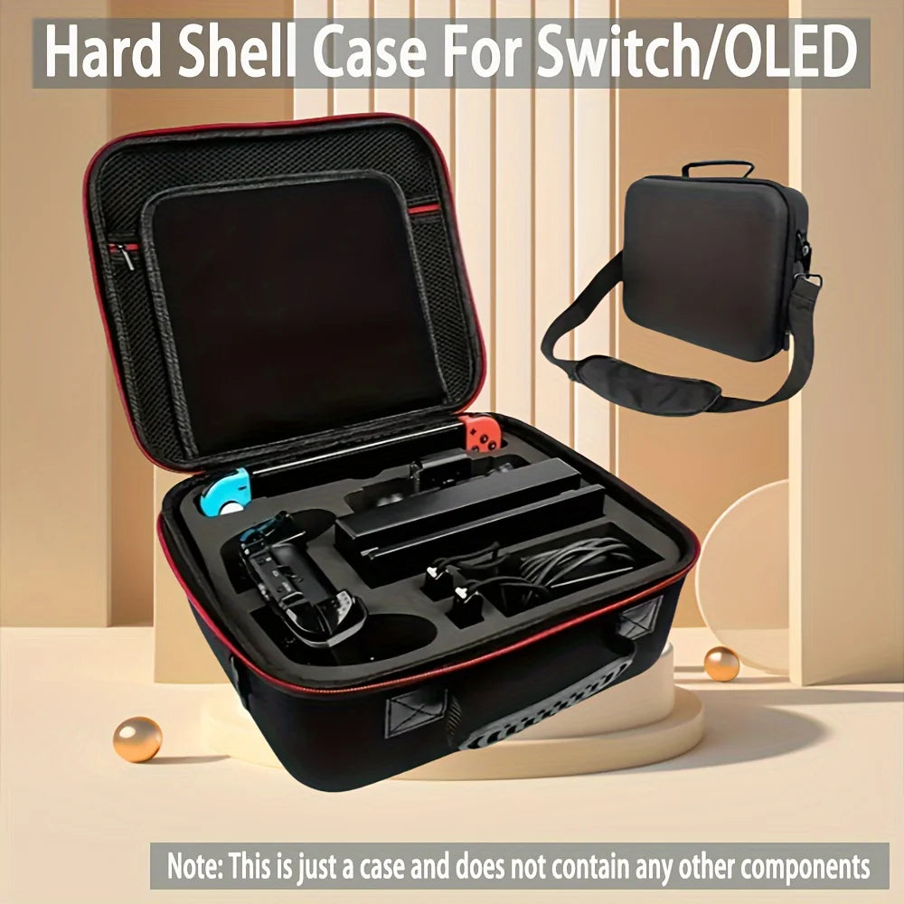 Hard Shell Carrying Bag for Nintendo Switch & Accessories — Large Storage Case for Switch/OLED Console and Games