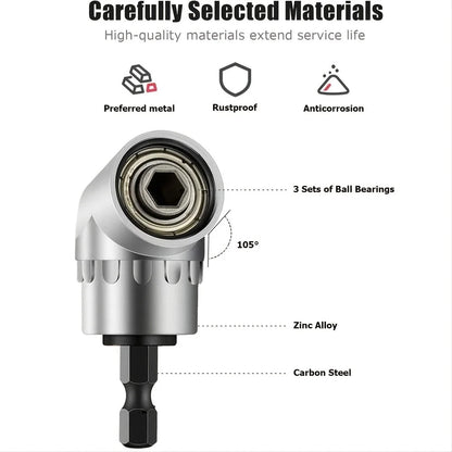 Impact Grade 105 Degree Angle Socket Adapter: Power Hand Tool Part Driver Extension Set - Screwdriver Holder Drill Nut Attachment