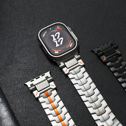 Luxury Titanium Color Band for Apple Watch – 49mm, 45mm, 44mm, 42mm, Stainless Steel Bracelet for iWatch Series Ultra 2, 9, 8, 7, SE, 6, 5, 4