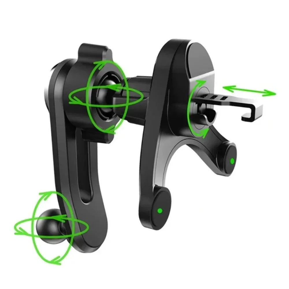 17mm Ball Head Car Phone Holder - 360° Rotatable Air Vent Clip Mount with Anti-Shake Y-Shaped Base