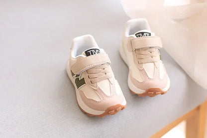 New Kids Sports Shoes - Non-Slip Breathable Lace-Up & Hook and Loop Casual Sneakers, Lightweight Soft Sole