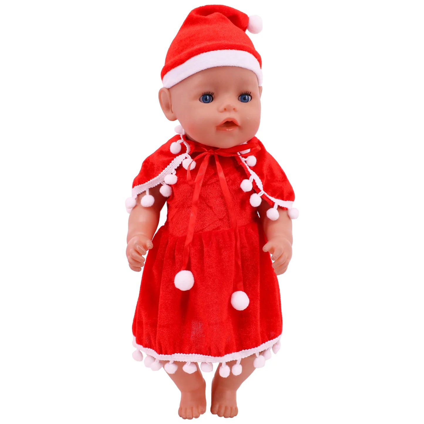 Pop Doll Christmas Outfit — Dress, Top & Pants Set for 18-Inch American and 43CM Reborn Baby Dolls, Our Generation Girl’s Toy Accessories
