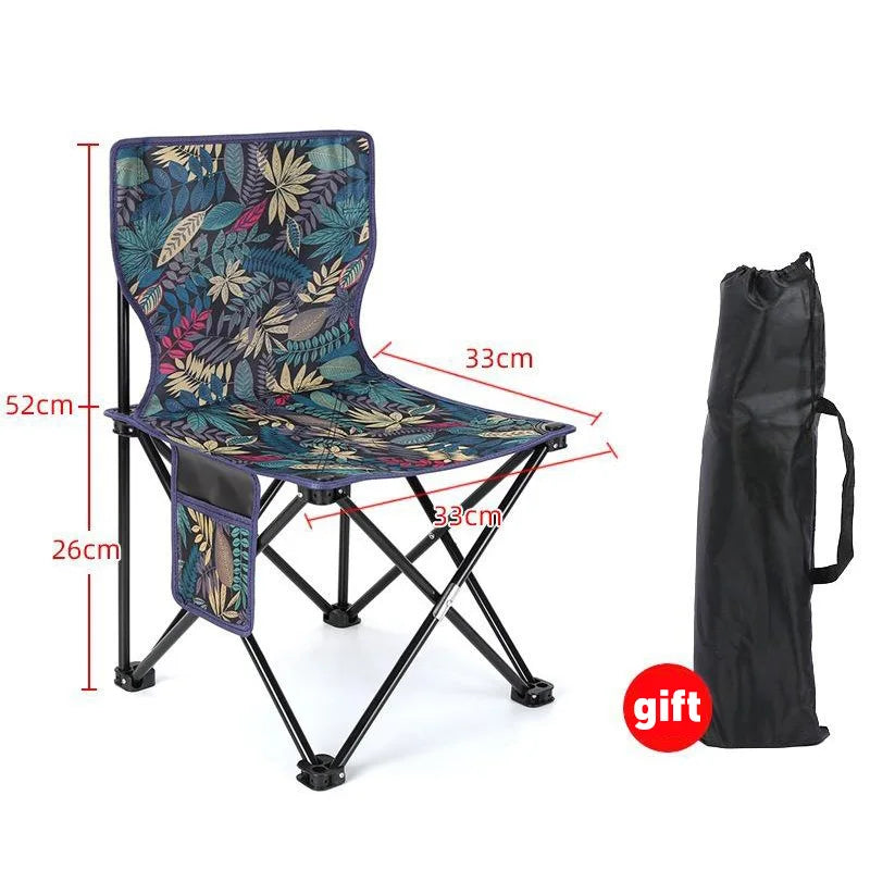 Outdoor Folding Chairs – Metal Camping & Fishing Chairs, Portable Hiking, Picnic, Beach, and Moon Sketching Stools for Tourists