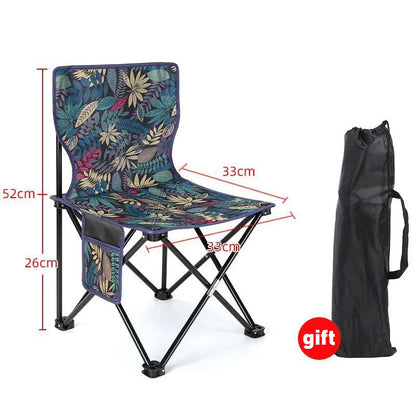 Outdoor Folding Chairs – Metal Camping & Fishing Chairs, Portable Hiking, Picnic, Beach, and Moon Sketching Stools for Tourists