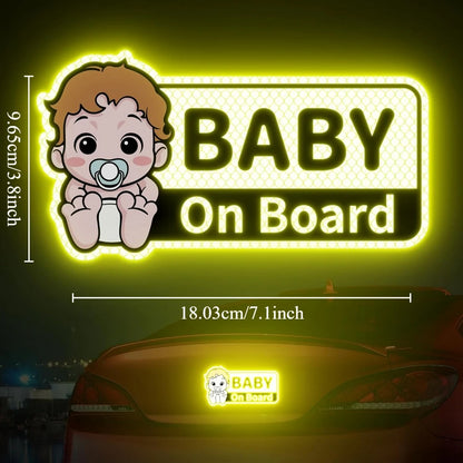 Baby on Board Reflective Car Stickers - Waterproof Vinyl Safety Warning Decals for Vehicle Windows, Bumpers, and Trunks